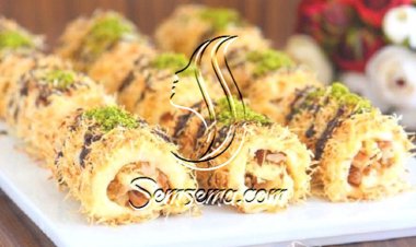 طريقة عمل الكنافة رول بالجوز