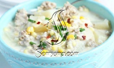 طريقة عمل شوربة الذرة بالحليب والدجاج