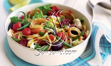 طريقة عمل سباغيتي بالخضار والجبن