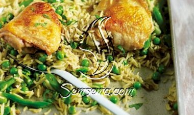 طريقة عمل صينية الرز بالخضار والدجاج