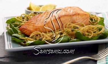 طريقة عمل سمك السلمون مع المعكرونة