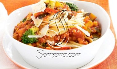 طريقة عمل معكرونة سباغيتي بالخضار