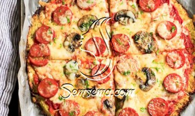 طريقة عمل بيتزا السجق و القرنبيط