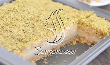 طريقة عمل حلى السميد بالقشطه سهل