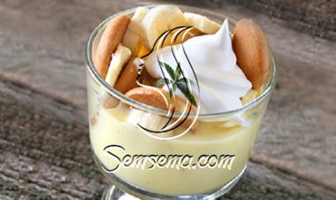 طريقة عمل بودنج الموز بالبسكويت