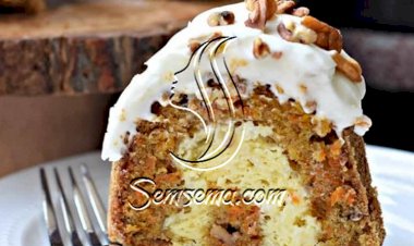 طريقة عمل كيكة الجزر بالصوص الابيض