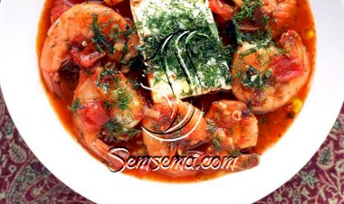 طريقة عمل طاجن الجمبري بالطماطم