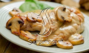 طريقة عمل دجاج مطفى بالفطر والليمون