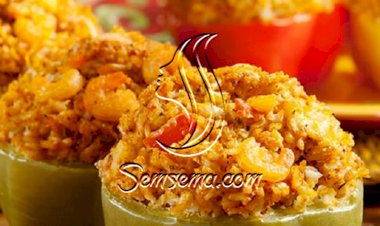 طريقة عمل فلفل محشي بالجمبري