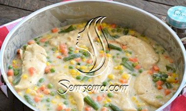 طريقة عمل البشاميل بالدجاج والخضار