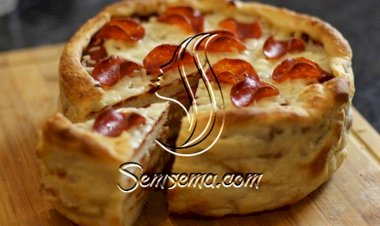 طريقة عمل بيتزا طبقات بالصور