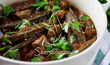 طريقة عمل البامية باللحم الضانى