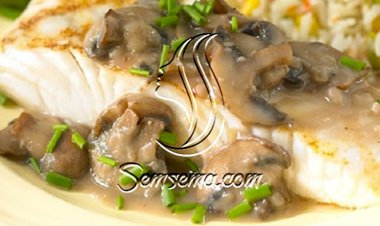 طريقة عمل سمك الهلبوت بصلصة الفطر