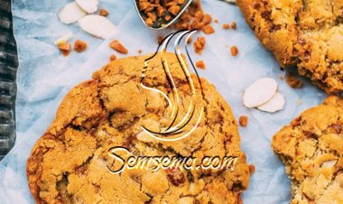 طريقة عمل كوكيز باللوز والكراميل