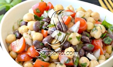 طريقة عمل سلطة الحمص بالخضروات