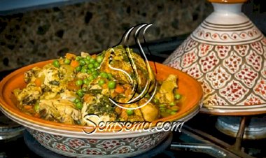 طريقة عمل الطاجين المغربي بالدجاج والخضار