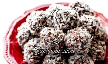 طريقة عمل كرات الشوكولاته مع جوز الهند بدون بسكوت