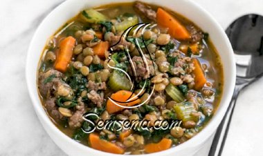 طريقة عمل شوربة العدس باللحم والخضار