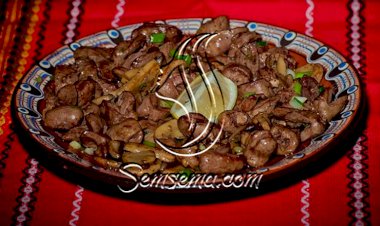 طريقة عمل قلوب الدجاج بدبس الرمان