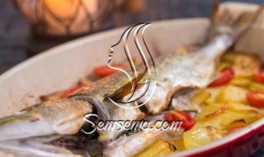 طريقة عمل صينية سمك القاروص بالبطاطس