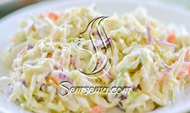 طريقة عمل سلطة الملفوف والجزر بالمايونيز