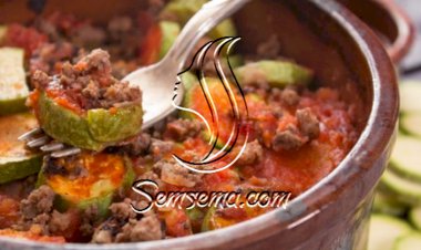 طريقة عمل طاجن كوسة باللحمة المفرومة