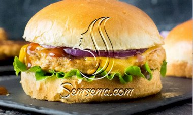 طريقة عمل همبرجر الدجاج في البيت