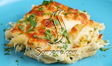 طريقة عمل مكرونة بالصوص الابيض والفراخ