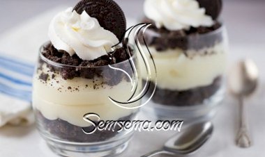 طريقة عمل حلى كاسات الاوريو البارد