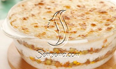 طريقة عمل رز بالبشاميل والخضار