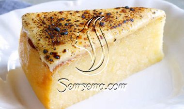 طريقة عمل كيك السميد البارد والسهل