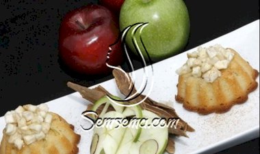 كب كيك التفاح مع اللوز