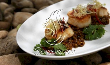 المحار مع العدس الأخضر الحرّ