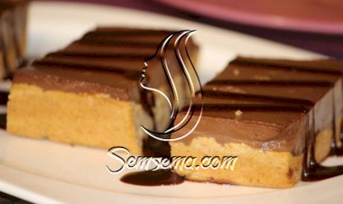 حلو السميد بالقشطة والشوكولاتة