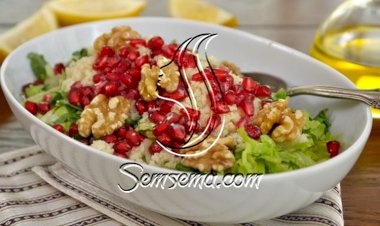 سلطة البرغل مع الرمّان لرجيم صحي من مطبخ منال العالم