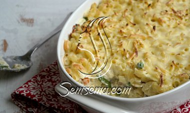 صينية المكرونة باللحم والخضار الشهية