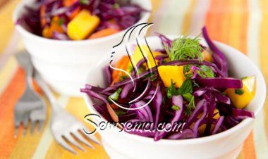 سلطة الملفوف الأحمر والمانغو... طبق قليل السعرات الحرارية