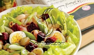 سلطة الشمندر مع الفاصوليا البيضاء