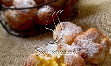 كرات الدونات المحشية بالكاسترد الشهي