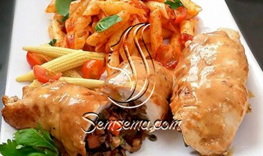 صدور الدجاج المحشية بالخضار بصوص الليمون.. بنكهة رائعة الطعم