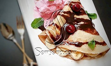 الكريب بحشوة الشوكولاتة والموز