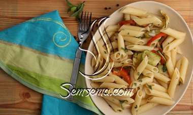 باستا مع الخضار المشوي والنعناع لرجيم صحي