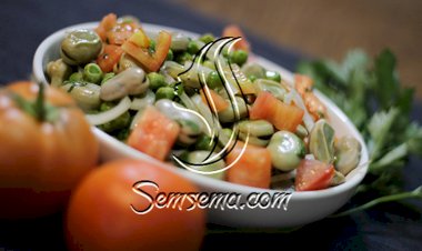 سلطة الفول الأخضر بدبس الرمان بالفيديو