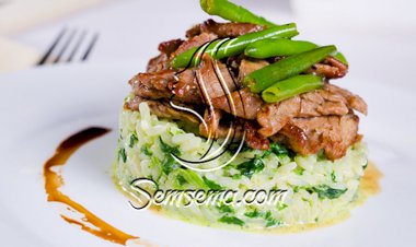 الرز الأخضر باللحم للرجيم