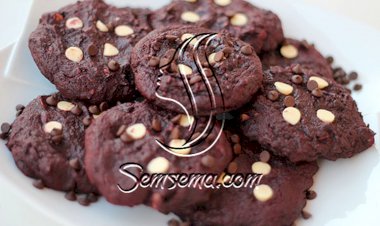 بالفيديو: الكوكيز الأحمر المخملي بالشوكولاتة الشهي
