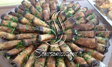 باذنجان رول محشي باللحمة المفرومة