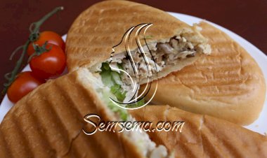 ساندويش الدجاج بالفطر والبصل بالفيديو