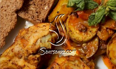 صينية دجاج وخضار متبل بالفيديو