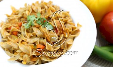 مكرونة بالخضار بالفيديو