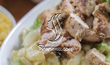 سلطة باستا الدجاج بالفيديو